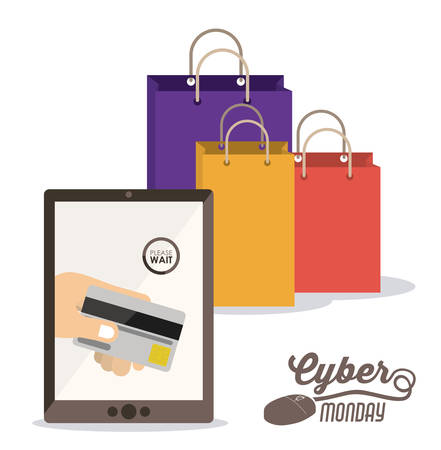 Cyber Monday concept with ecommerce icons design, vector illustration eps 10のイラスト素材