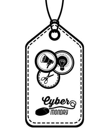 Cyber Monday concept with ecommerce icons design, vector illustration eps 10のイラスト素材