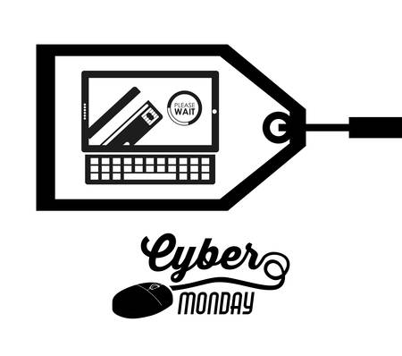 Cyber Monday concept with ecommerce icons design, vector illustration eps 10のイラスト素材
