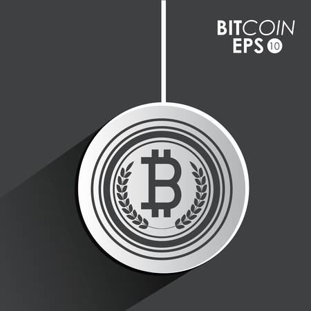 Global Economy concept with bitcoin icon design, vector illustration のイラスト素材