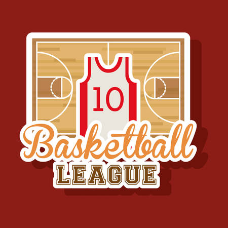 Basketball concept with league icons design, vector illustrationのイラスト素材