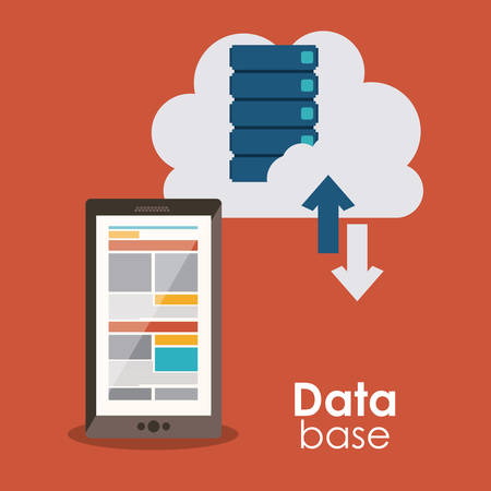 Data base concept and cloud computing design, vector illustration のイラスト素材