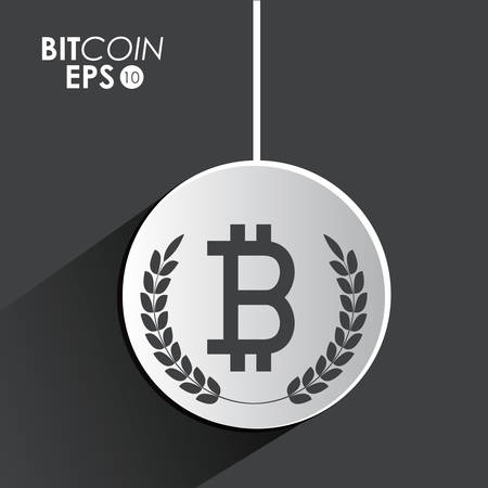 Global Economy concept with bitcoin icon design, vector illustration のイラスト素材