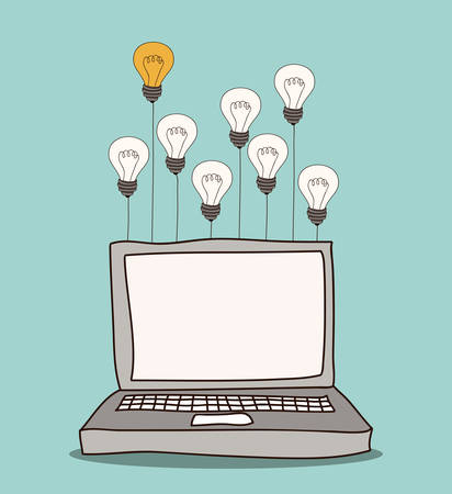 Idea concept with light bulb icon design, vector illustrationのイラスト素材