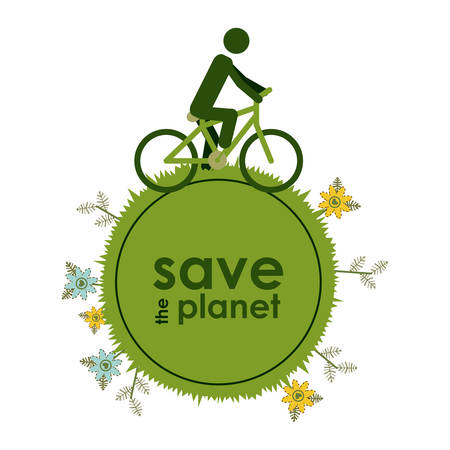 Save the planet concept with eco icons design, vector illustration のイラスト素材