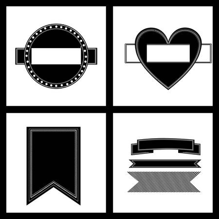 Label collection separated by frames design, vector illustration のイラスト素材