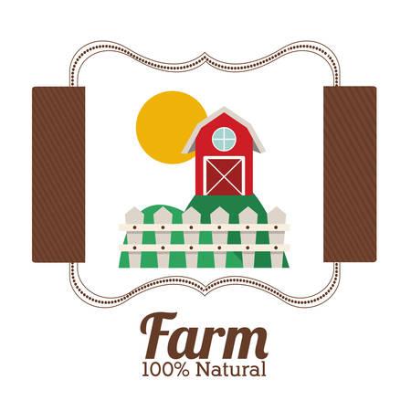 Farm concept over frame and white background design, vector illustrationのイラスト素材