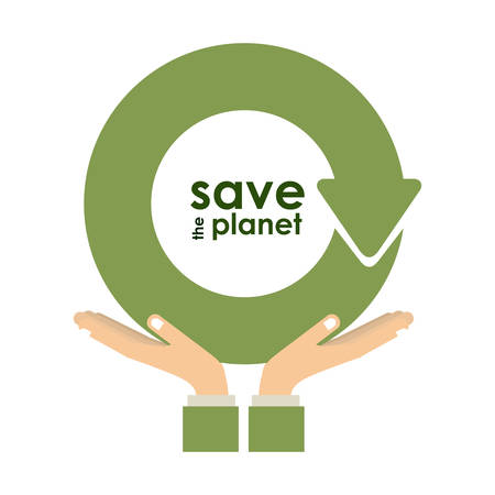 Save the planet concept with eco icons design, vector illustrationのイラスト素材