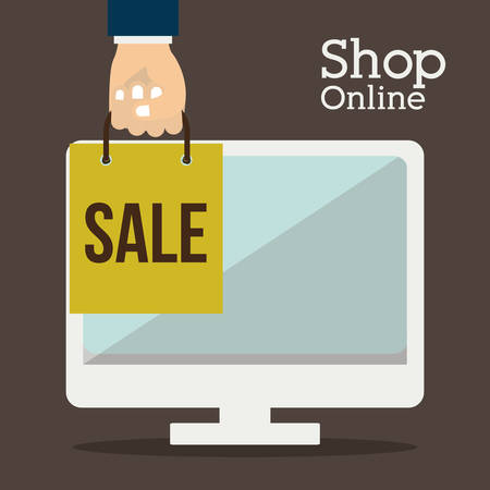 Shopping online concept with computer design, vector illustration eps 10のイラスト素材