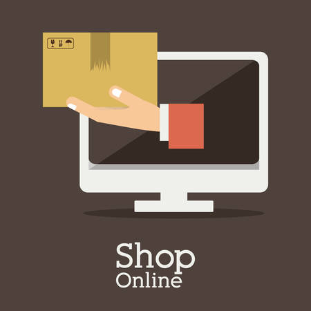 Shopping online concept with computer design, vector illustration eps 10のイラスト素材