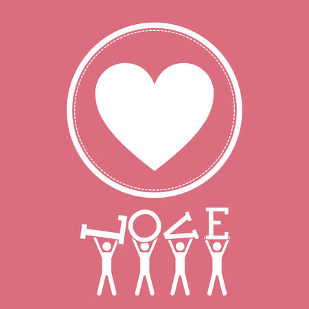 Teamwork concept with love concept design, vector illustration eps 10のイラスト素材