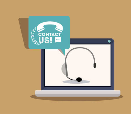 Contact us concept with telemarketing icons  design, vector illustration eps 10のイラスト素材