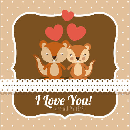 Love concept with cute animal design, vector illustration eps 10のイラスト素材