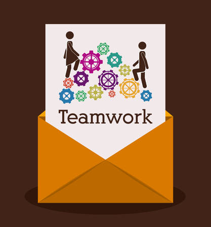 Teamwork concept with pictogram design, vector illustration eps 10のイラスト素材