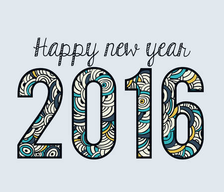 happy new year 2016 design, vector illustration eps10 graphicのイラスト素材
