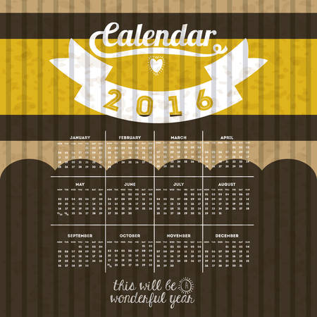 calendar year 2016 design, vector illustration eps10 graphicのイラスト素材