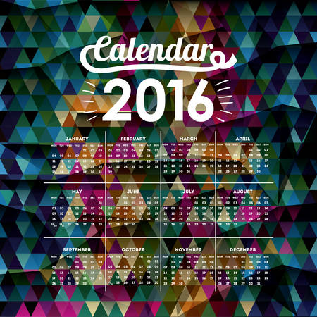 calendar year 2016 design, vector illustration eps10 graphicのイラスト素材