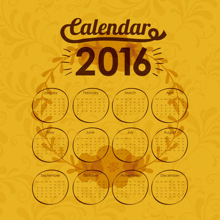 calendar year 2016 design, vector illustration eps10 graphicのイラスト素材