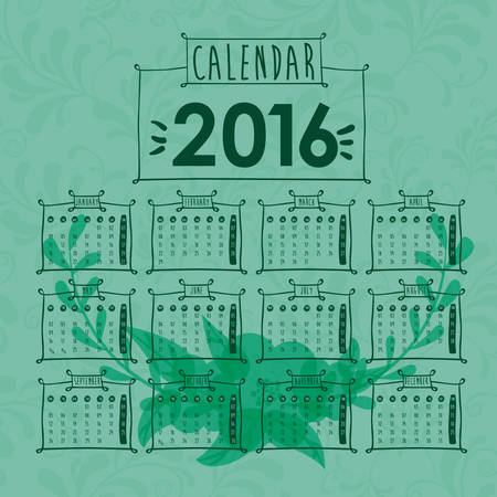 calendar year 2016 design, vector illustration eps10 graphicのイラスト素材