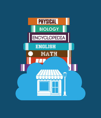 online bookstore design, vector illustration eps10 graphicのイラスト素材