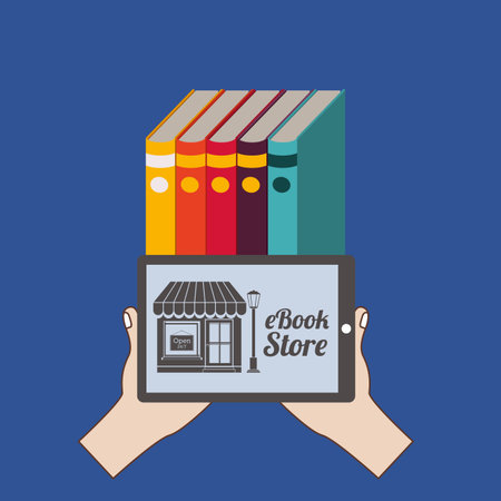 online bookstore design, vector illustration eps10 graphicのイラスト素材