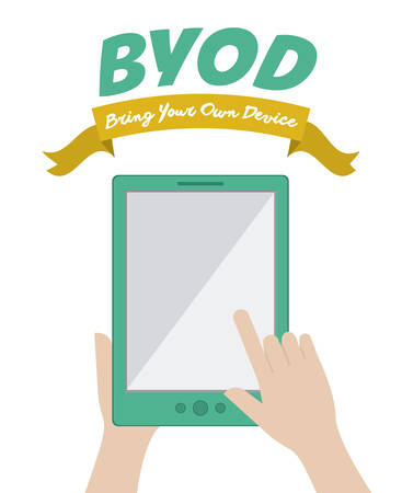 Byod concept with hand design, vector illustration のイラスト素材