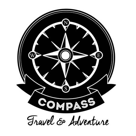 black compass concept over white background design, vector illustrationのイラスト素材