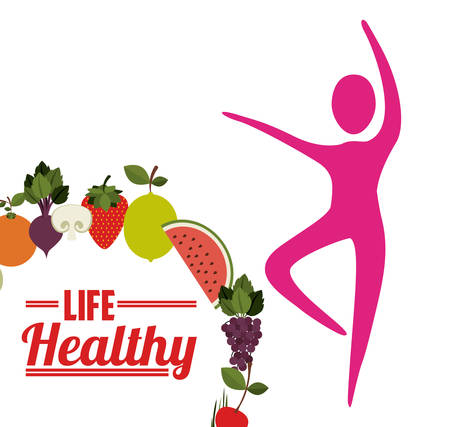 life healthy design, vector illustration graphicのイラスト素材