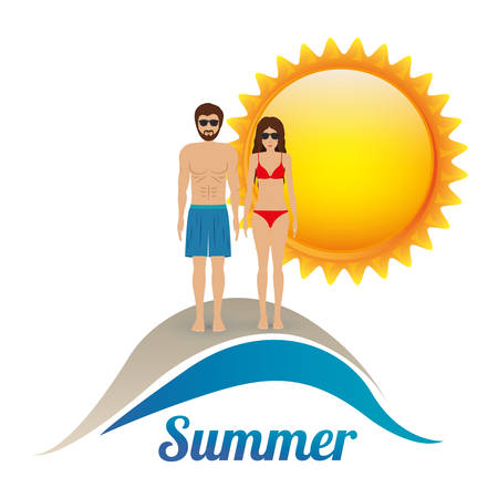summer vacations design, vector illustration graphicのイラスト素材