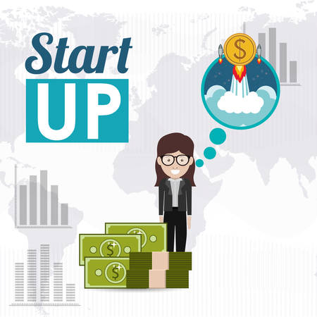 financial start up design, vector illustration eps10 graphicのイラスト素材