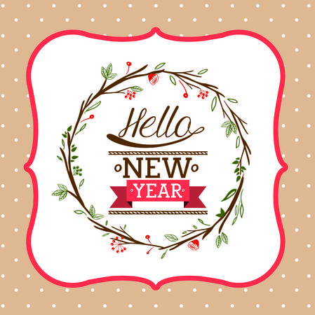 hello new year design, vector illustration eps10 graphicのイラスト素材