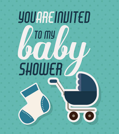 baby shower invitation design, vector illustration eps10 graphicのイラスト素材