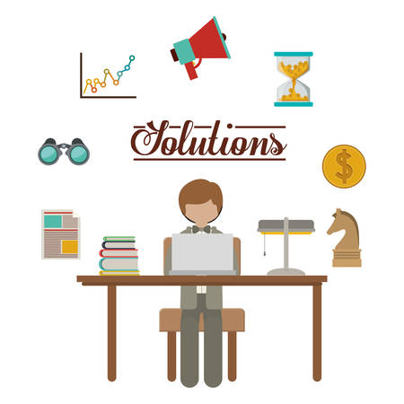 strategy and solutions design, vector illustration eps10 graphicのイラスト素材