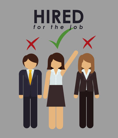 hired for the job design, vector illustration eps10 graphicのイラスト素材