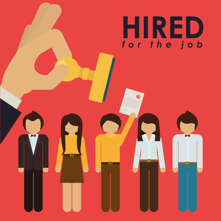 hired for the job design, vector illustration eps10 graphicのイラスト素材