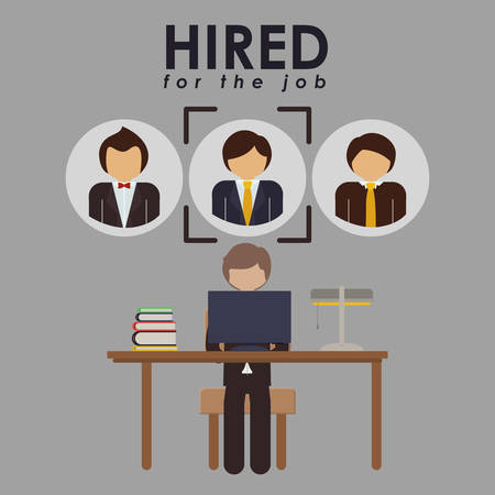 hired for the job design, vector illustration eps10 graphicのイラスト素材