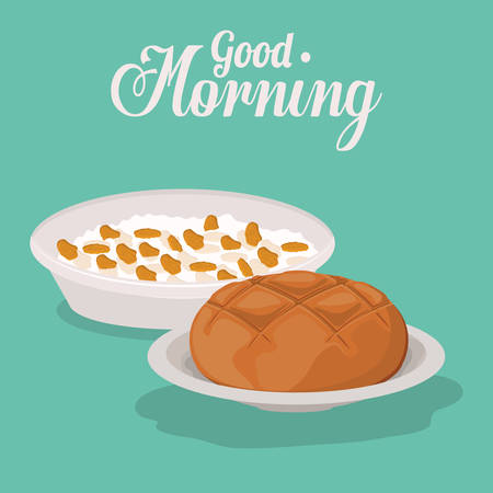 good morning breakfast design, vector illustration eps10 graphicのイラスト素材