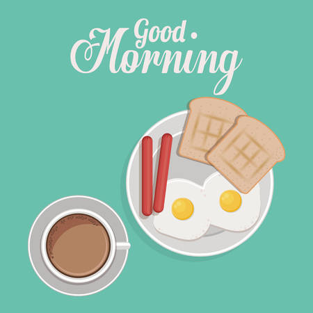 good morning breakfast design, vector illustration eps10 graphicのイラスト素材