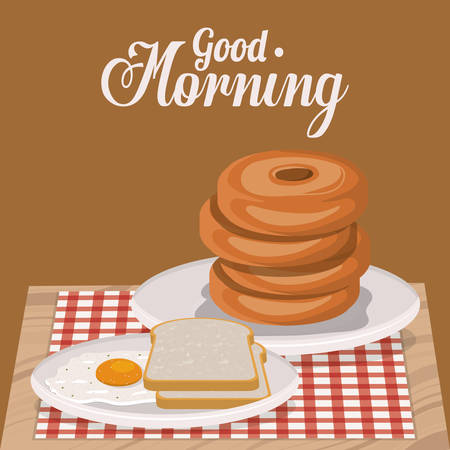 good morning breakfast design, vector illustration eps10 graphicのイラスト素材