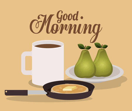 good morning breakfast design, vector illustration eps10 graphicのイラスト素材