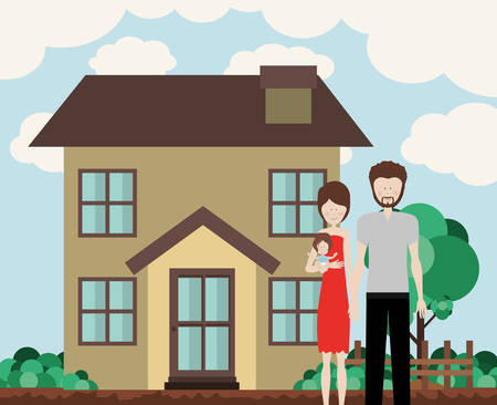 happy family design illustration graphicのイラスト素材