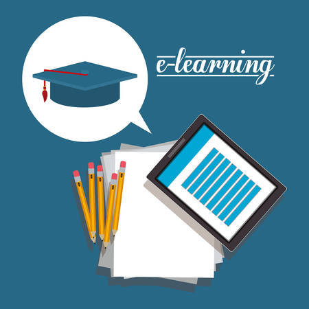 e-learning concept design, vector illustration eps10 graphicのイラスト素材