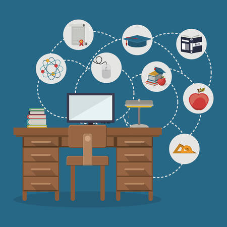 e-learning concept designのイラスト素材