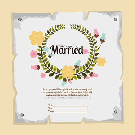 wedding invitation design, vector illustration eps10 graphicのイラスト素材