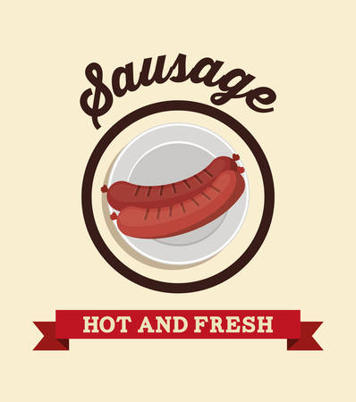 delicious sausage design, vector illustration eps10 graphicのイラスト素材