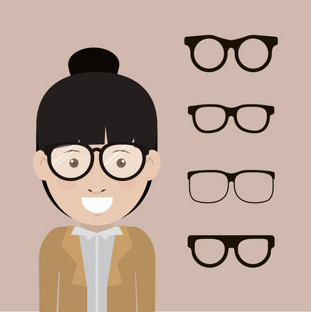 kinds and styles of glasses design, vector illustration  graphicのイラスト素材