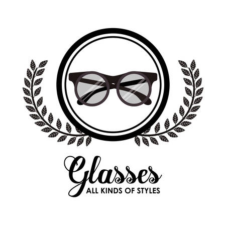 kinds and styles of glasses design, vector illustration  graphicのイラスト素材