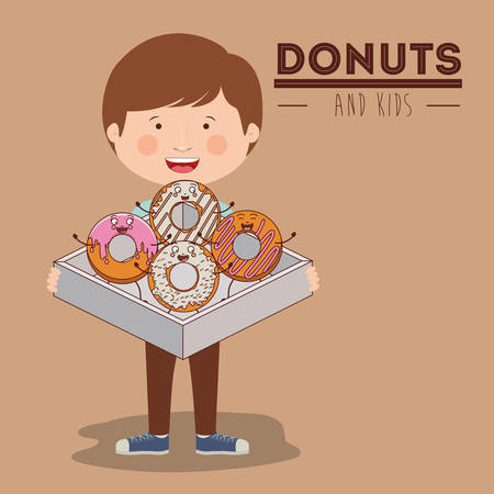 donuts and kids design, vector illustration eps10 graphicのイラスト素材