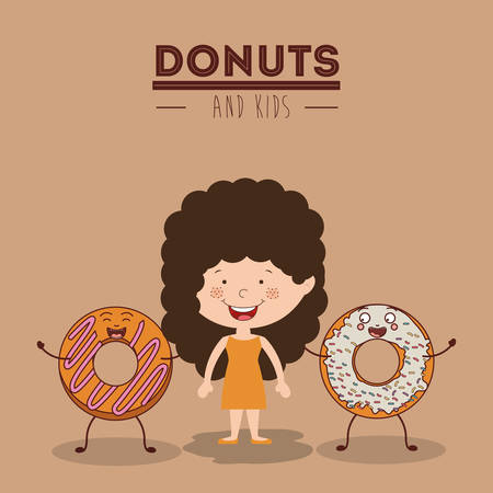 donuts and kids design, vector illustration eps10 graphicのイラスト素材