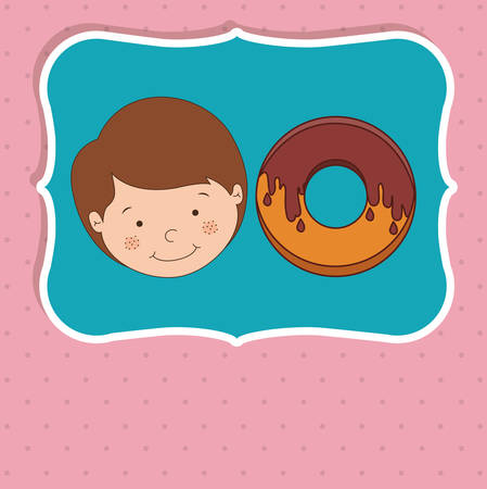 donuts and kids design, vector illustration eps10 graphicのイラスト素材
